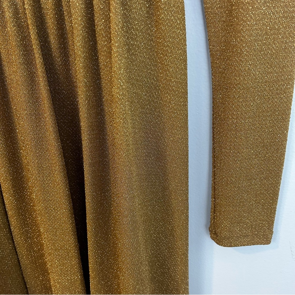 Free People sparkly gold  Long Sleeve Mini Dress - Picture 8 of 11